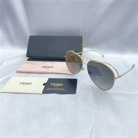 fendi 0286|Authentic Fendi FF 0286/s J5gfq Gold With Grey Gradient .